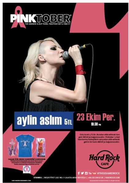 Aylin Aslım Hard Rock cafe Istanbul'da Etkinlik Afişi