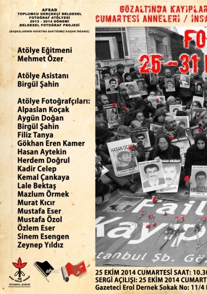 Gözaltında Kayıplar 500. Hafta Fotograf Sergisi Etkinlik Afişi