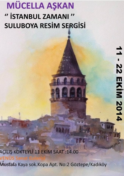 "İstanbul Zamanı" Suluboya Resim Sergisi Etkinlik Afişi