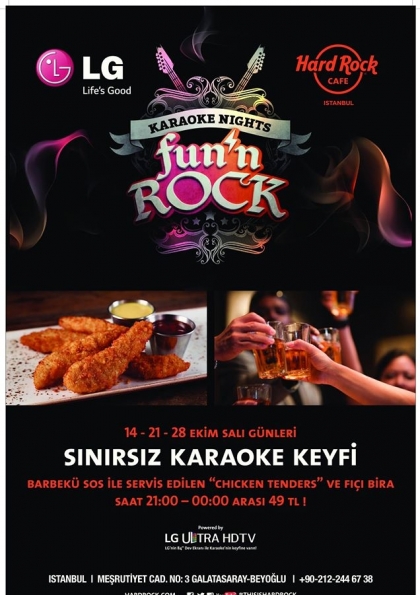 Hard Rock Cafe Istanbul'da Karaoke Geceleri Etkinlik Afişi