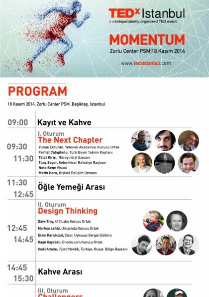 TEDxIstanbul 2014 MOMENTUM Etkinlik Afişi