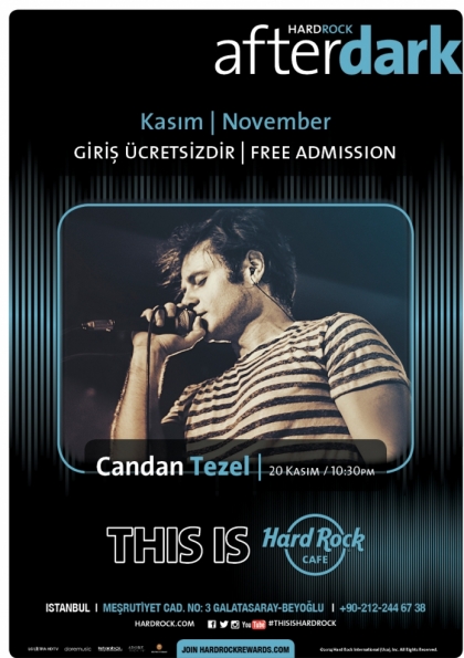Candan Tezel Hard Rock Cafe Istanbul'da Etkinlik Afişi