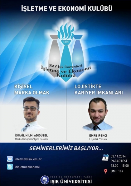 İşletme ve Kariyer Kulübü Seminerleri 2014 Etkinlik Afişi