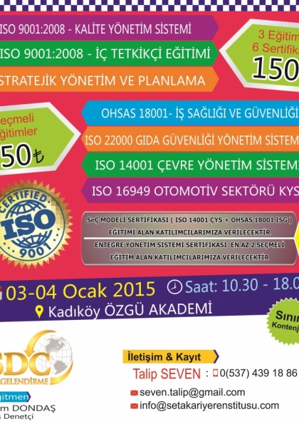 İstanbul - ISO Sistemleri Eğitimi Etkinlik Afişi