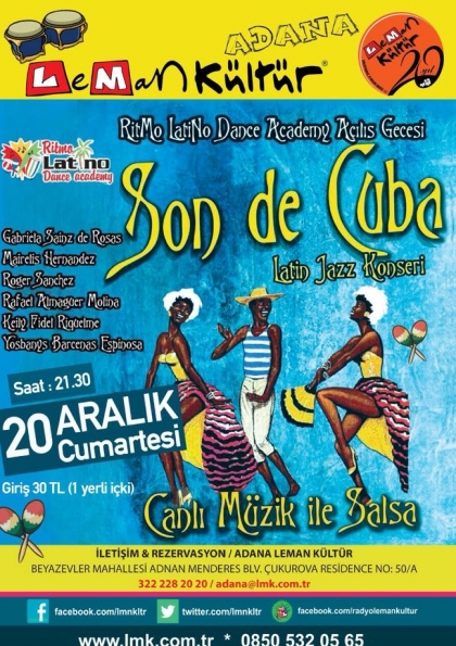 'Son De Cuba' Canlı Müzik Latin Dans Gecesi Etkinlik Afişi