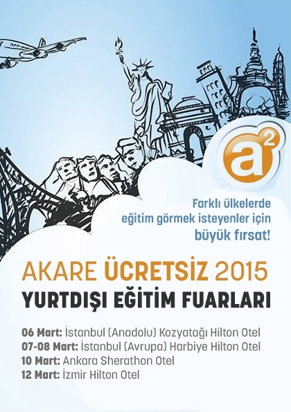 Akare Ücretsiz Yurtdışı Eğitim Fuarları İstanbul ( Avrupa ) Etkinlik Afişi
