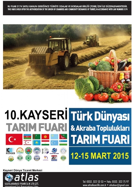 Kayseri Tarım ve  Hayvancılık Fuarı 2015 Etkinlik Afişi