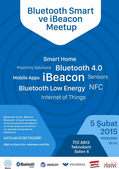 Bluetooth Smart ve iBeacon Meetup Etkinlik Afişi