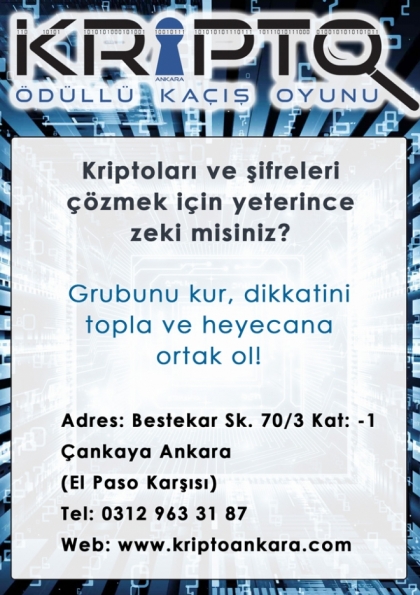 Kripto Ankara Kaçış Oyunu Etkinlik Afişi