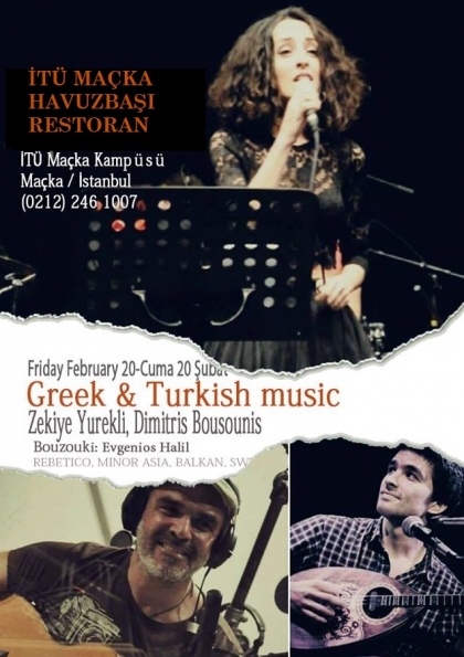 Zekiye Yürekli ve Dimitris Bousonuis ile Türk Yunan Müziği Gecesi Etkinlik Afişi