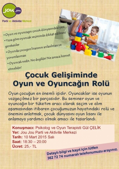 Çocuk Gelişiminde Oyun ve Oyuncağin Rolü Etkinlik Afişi