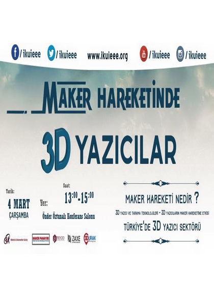 Maker Hareketinde 3D Yazıcılar Etkinlik Afişi