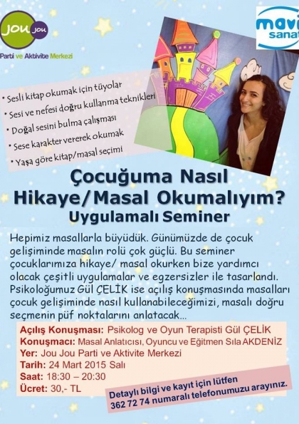 Çocuğuma Nasıl Masal Okumalıyım? - Uygulamalı Seminer Etkinlik Afişi
