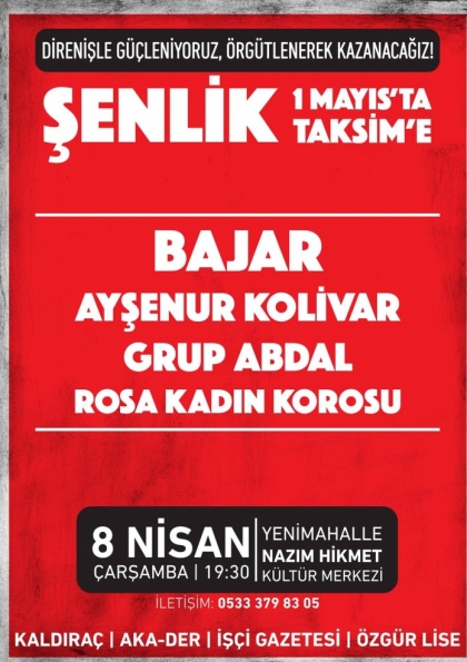 1 Mayıs Şenliği Ankara Etkinlik Afişi