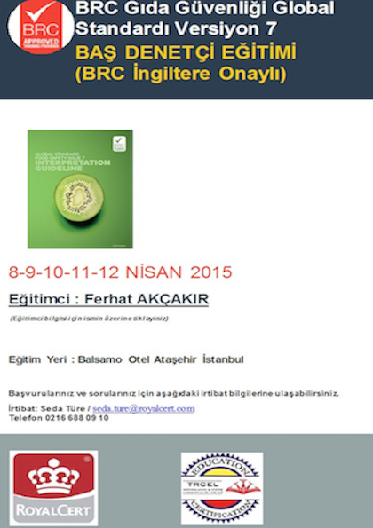 BRC V.7 Başdenetçilik Eğitimi Etkinlik Afişi