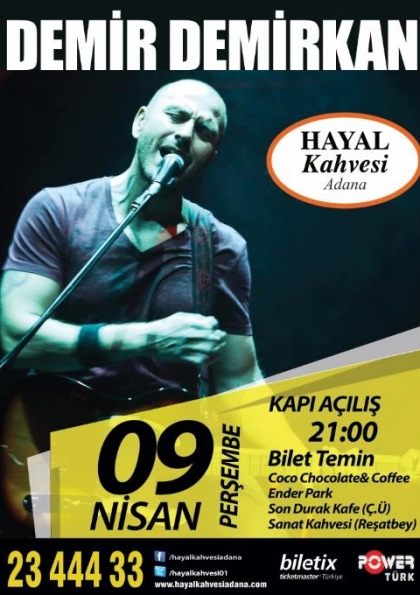 Demir Demirkan Adana Konseri Etkinlik Afişi
