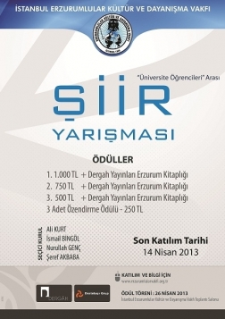 İstanbul Erzurumlular Kültür ve Dayanışma Vakfı Şiir Yarışması Etkinlik Afişi