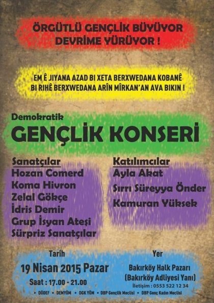 Demokratik Gençlik Konseri Etkinlik Afişi