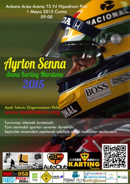 Ayrton Senna Anma Karting Maratonu 2015 Etkinlik Afişi