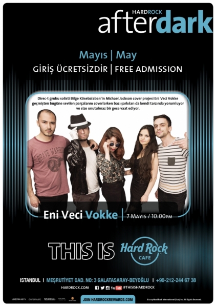 AJANDA - Eni Veci Vokke - Hard Rock Cafe Istanbul Konseri Etkinlik Afişi