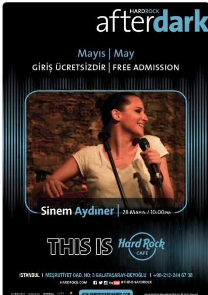 Sinem Aydıner Hard Rock Cafe Istanbul Sahnesinde Etkinlik Afişi