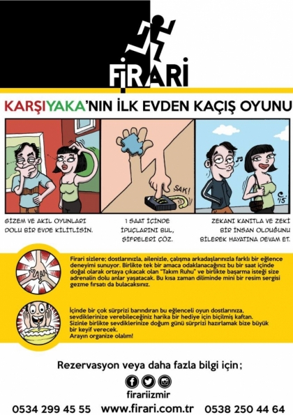 Firari - Izmir'in En Yeni Evden Kacis Oyunu Etkinlik Afişi