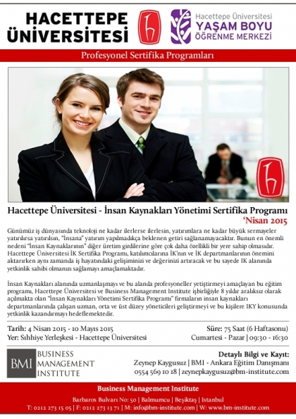 Hacettepe Üniversitesi - İnsan Kaynakları Yönetimi Sertifika Programı Etkinlik Afişi