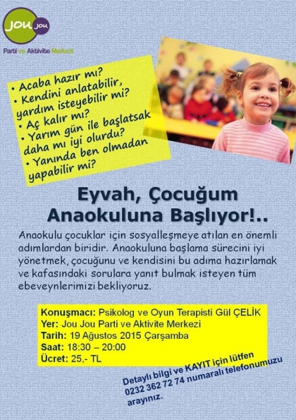 Eyvah, Çocuğum Anaokuluna Başlıyor!.. Etkinlik Afişi