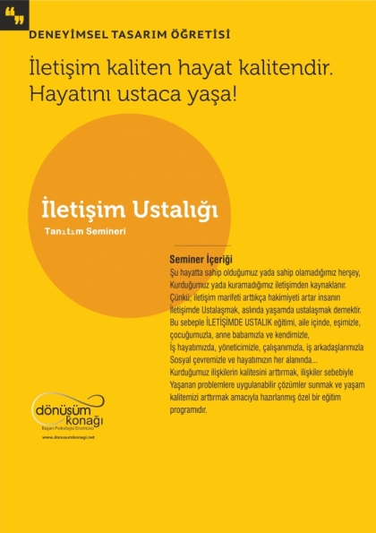 İletişimde Ustalık  Eğitimi Tanıtım Semineri Etkinlik Afişi
