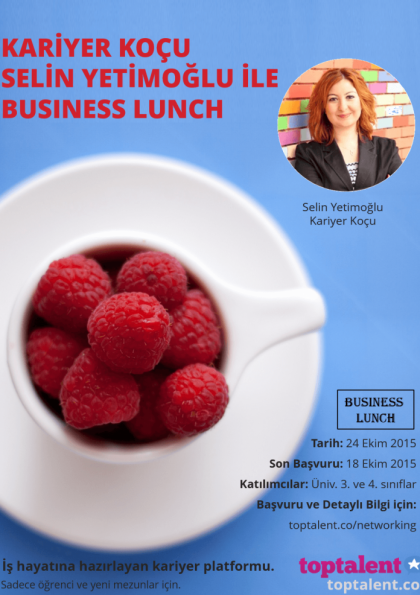 Kariyer Koçu Selin Yetimoğlu ile Business Lunch Etkinlik Afişi