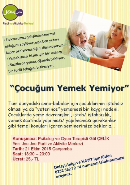 Seminer: Çocuğum Yemek Yemiyor Etkinlik Afişi