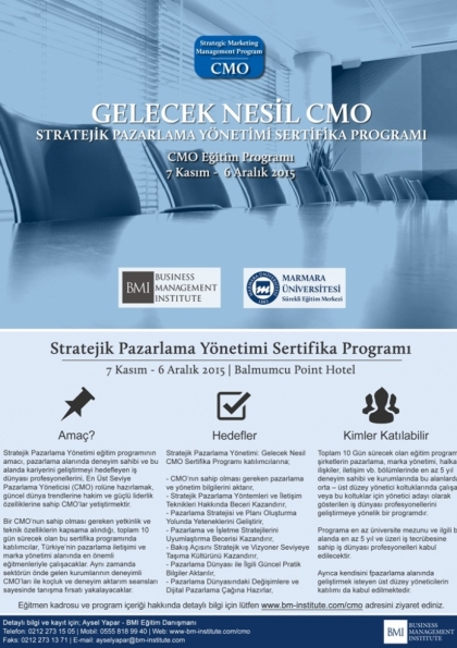 CMO Eğitim Programı - Marmara Üniversitesi Etkinlik Afişi