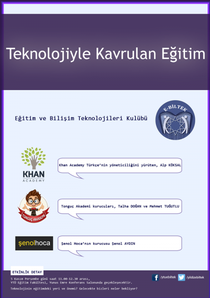 Teknolojiyle Kavrulan Eğitim Etkinlik Afişi