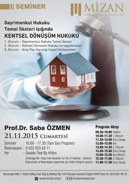 Kentsel Dönüşüm Hukuku Semineri Etkinlik Afişi