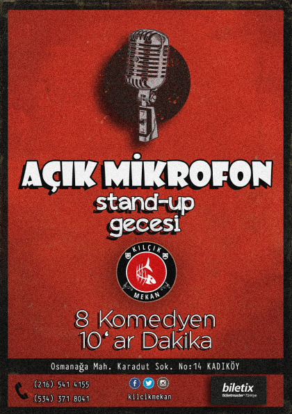 Açık Mikrofon Stand-Up Gösterisi Etkinlik Afişi