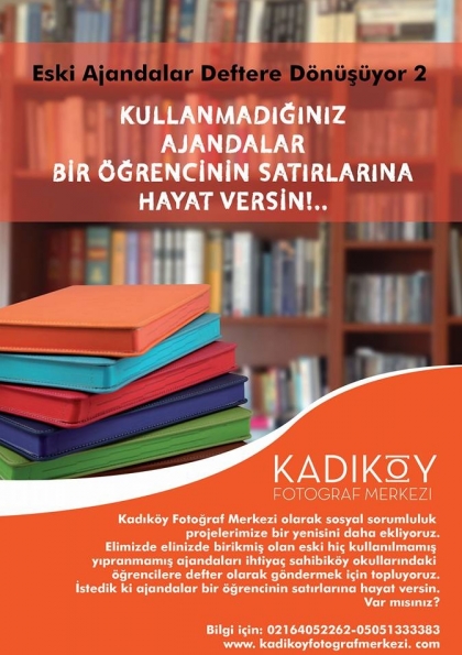 "Kullanmadığınız Ajandalara Talibiz" Sosyal Sorumluluk Projesi Etkinlik Afişi