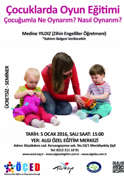 Çocuklarda Oyun Eğitimi – Seminer – Ücretsiz Etkinlik Afişi