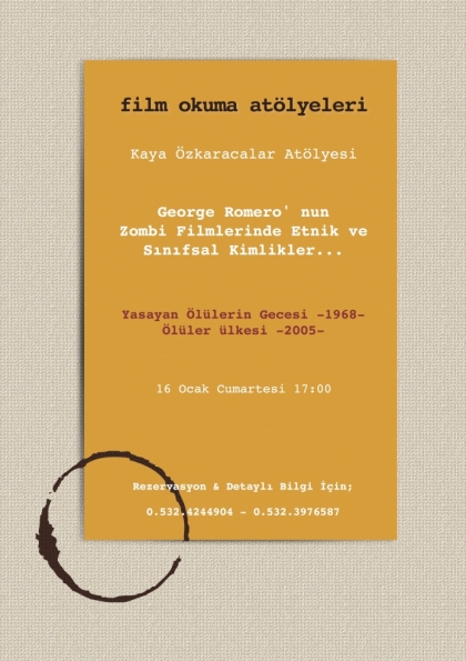 Kaya Özkaracalar ile Film Okuma Atölyesi Etkinlik Afişi