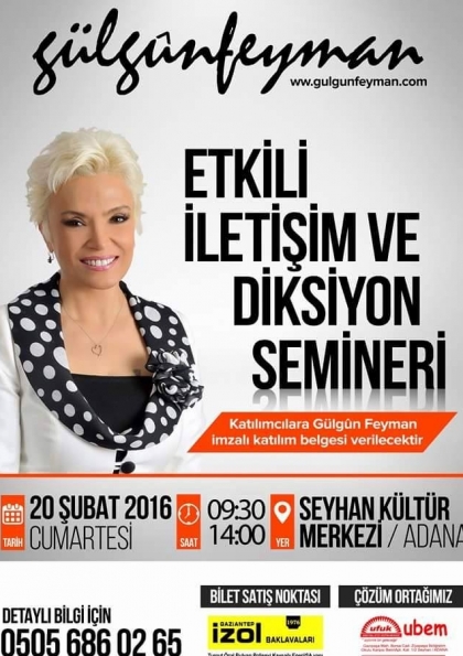 Gülgün Feyman Etkili İletişim&Diksiyon Semineri Etkinlik Afişi