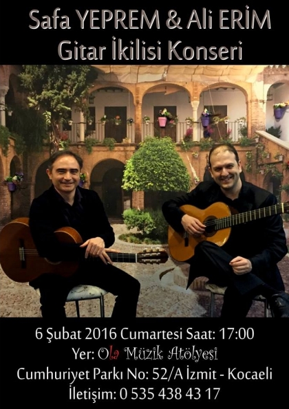 Safa Yeprem & Ali Erim Gitar İkilisi Konseri Etkinlik Afişi