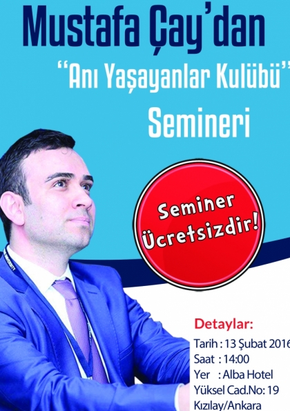 Ücretsiz "Anı Yaşayanlar Kulübü" Semineri Etkinlik Afişi