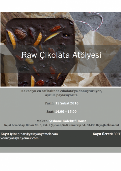 Raw Çikolata Atölyesi Etkinlik Afişi