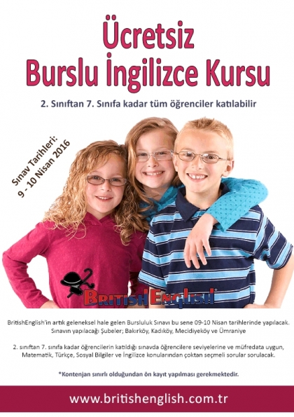 Ücretsiz Burslu İngilizce Kursu Etkinlik Afişi