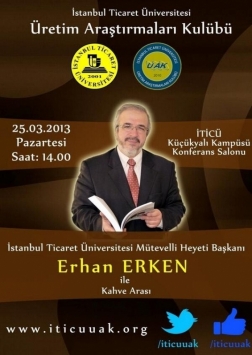 İticü Mütevelli Heyeti Başkanı Sayın Erhan Erken ile Kahve Arası Etkinlik Afişi