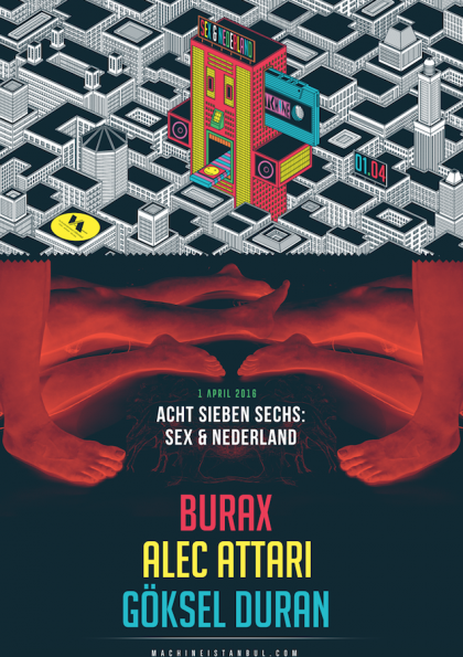 9-8-7: Sex & Nederland Elektronik Müzik Partisi Etkinlik Afişi