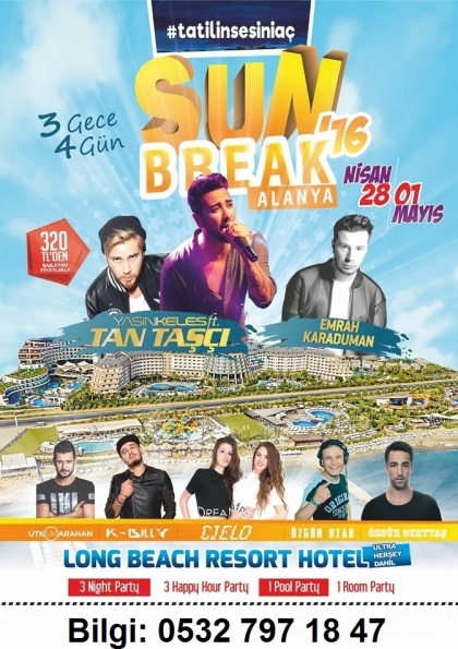 Sun Break - Antalya Tatil Festivali Etkinlik Afişi