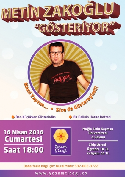 Metin Zakoğlu Stand-Up Muğla Etkinlik Afişi