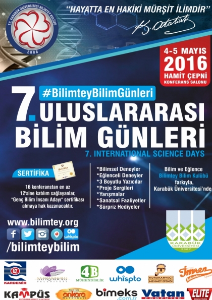 7.Uluslararası Bilim Günleri Etkinlik Afişi