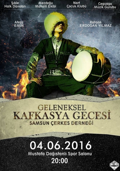 Samsun Çerkes Derneği Geleneksel Kafkasya Gecesi Etkinlik Afişi