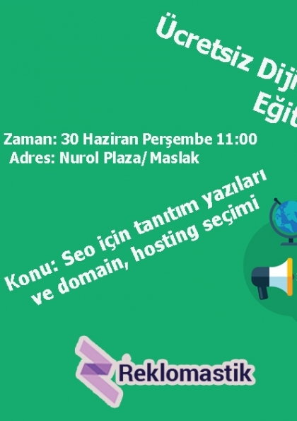 Ücretsiz Dijital Pazarlama Eğitimi Etkinlik Afişi